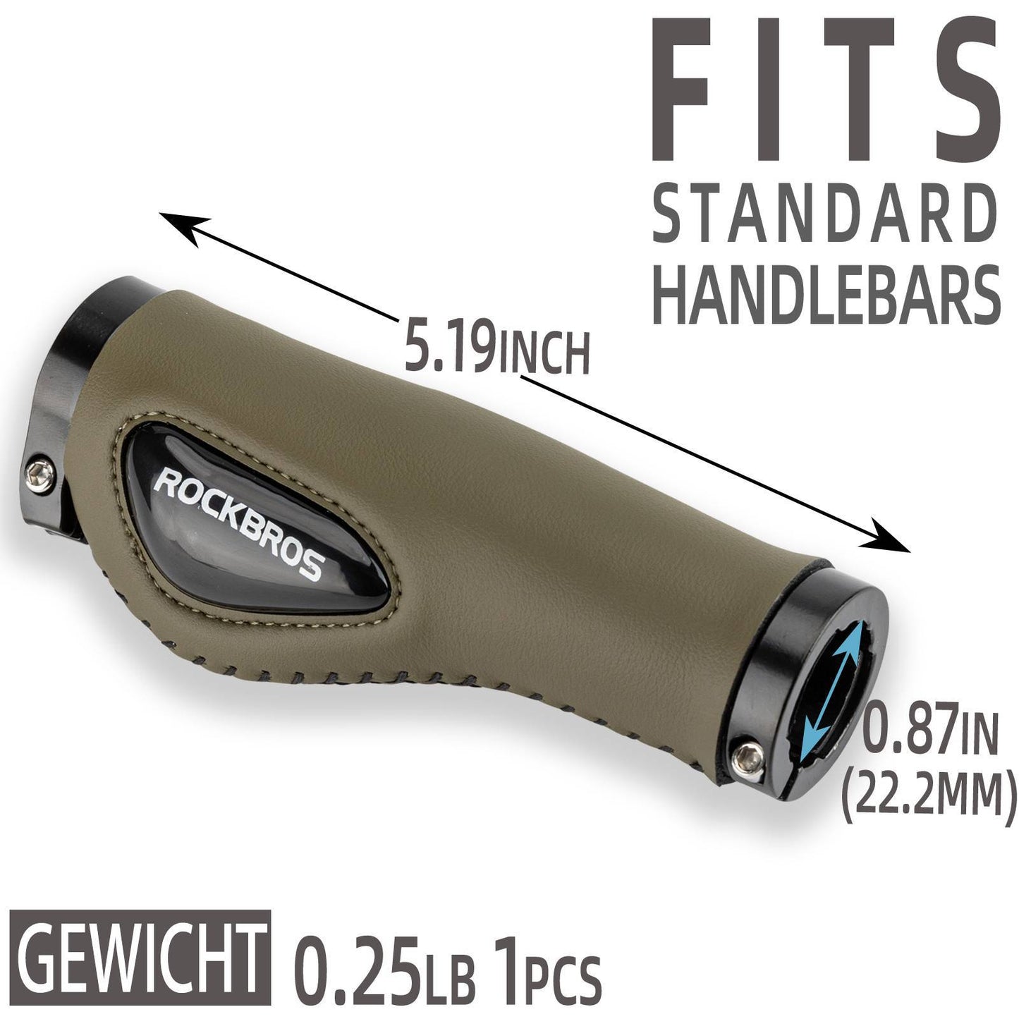 Fahrradgriffe Ledergriffe für Lenker mit 22,2 mm Durchmesser ROCKBROS