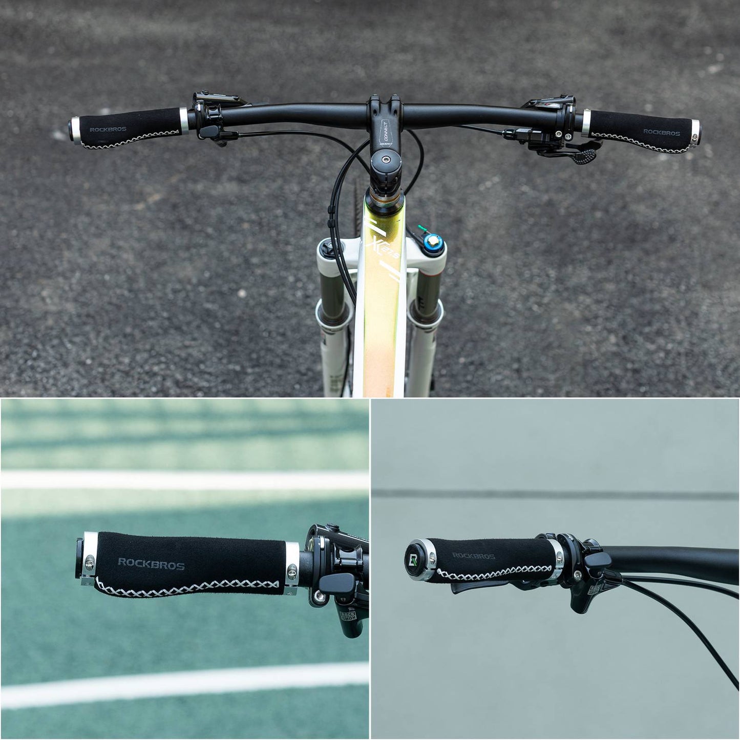Fahrradgriffe Ledergriffe für Lenker mit 22,2 mm Durchmesser ROCKBROS
