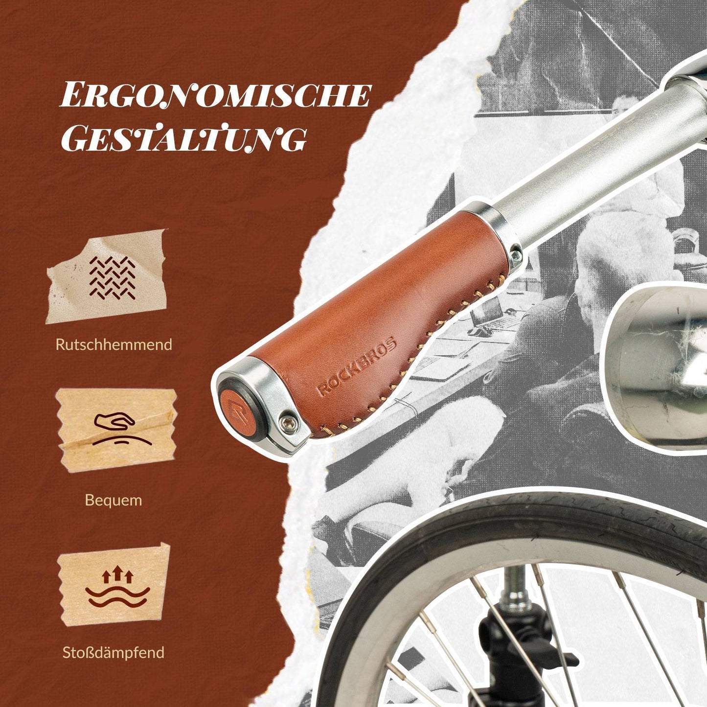 Fahrradgriffe MTB Retro Lenkergriffe Ergonomisch Design ROCKBROS