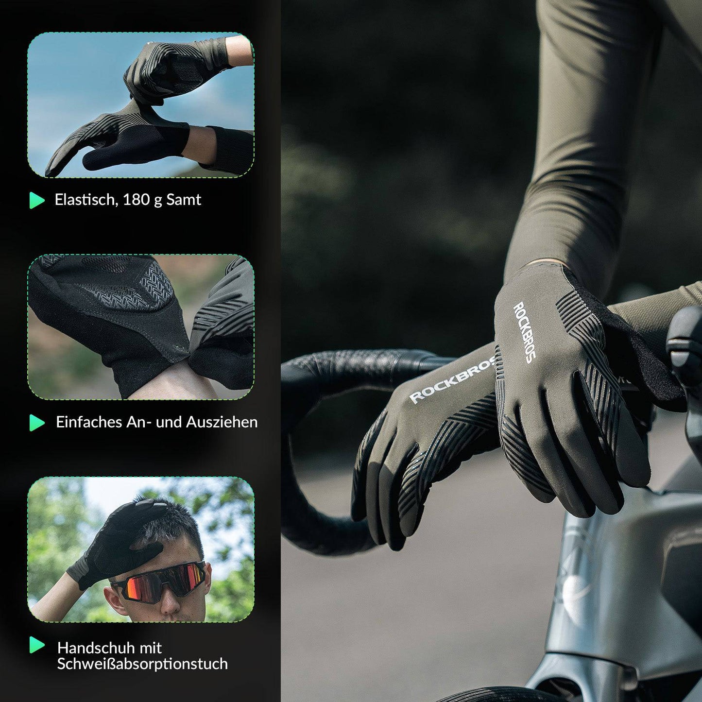 Fahrradhandschuhe Damen/Herren Touchscreen Anti-Rutsch Dünne ROCKBROS