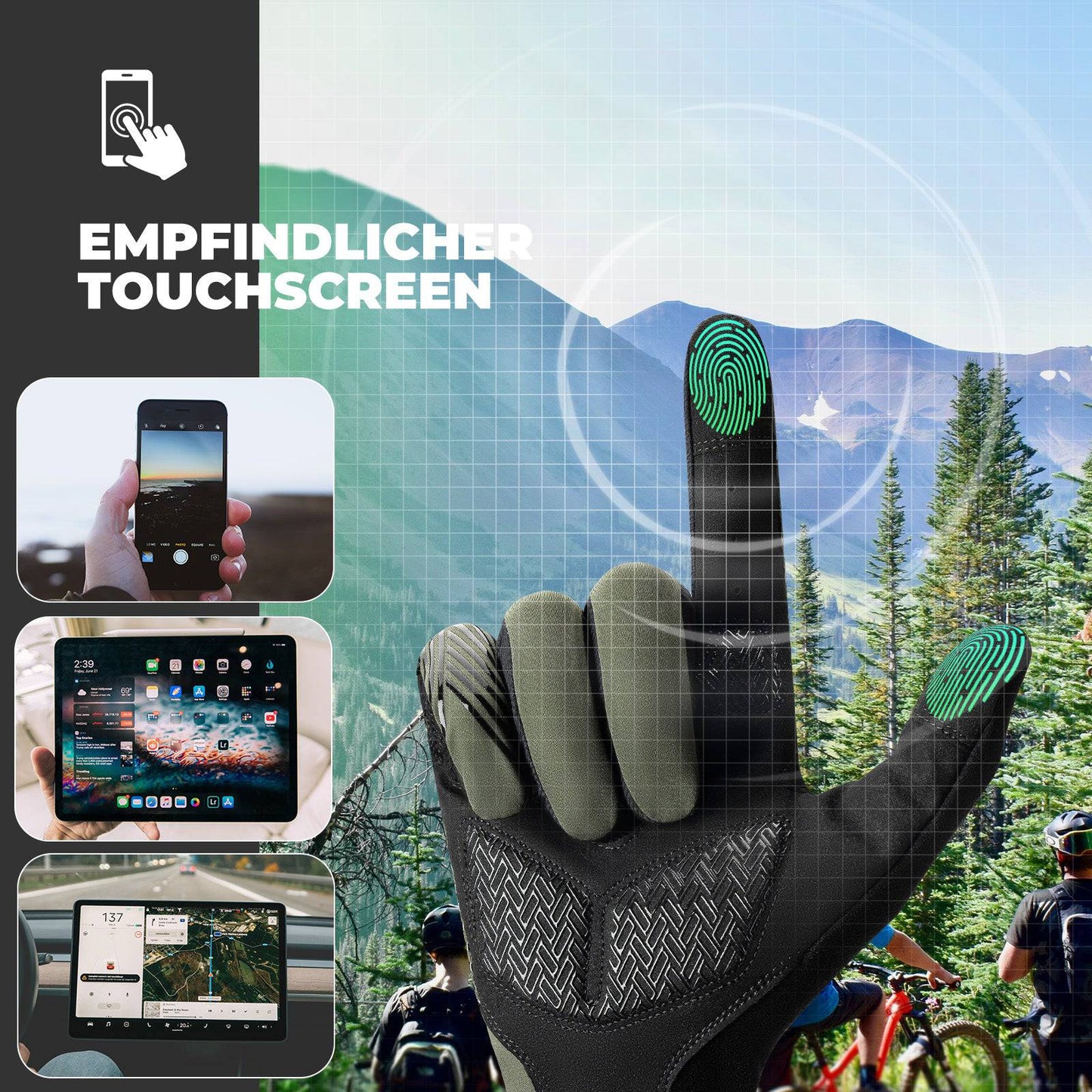 Fahrradhandschuhe Damen/Herren Touchscreen Anti-Rutsch Dünne ROCKBROS