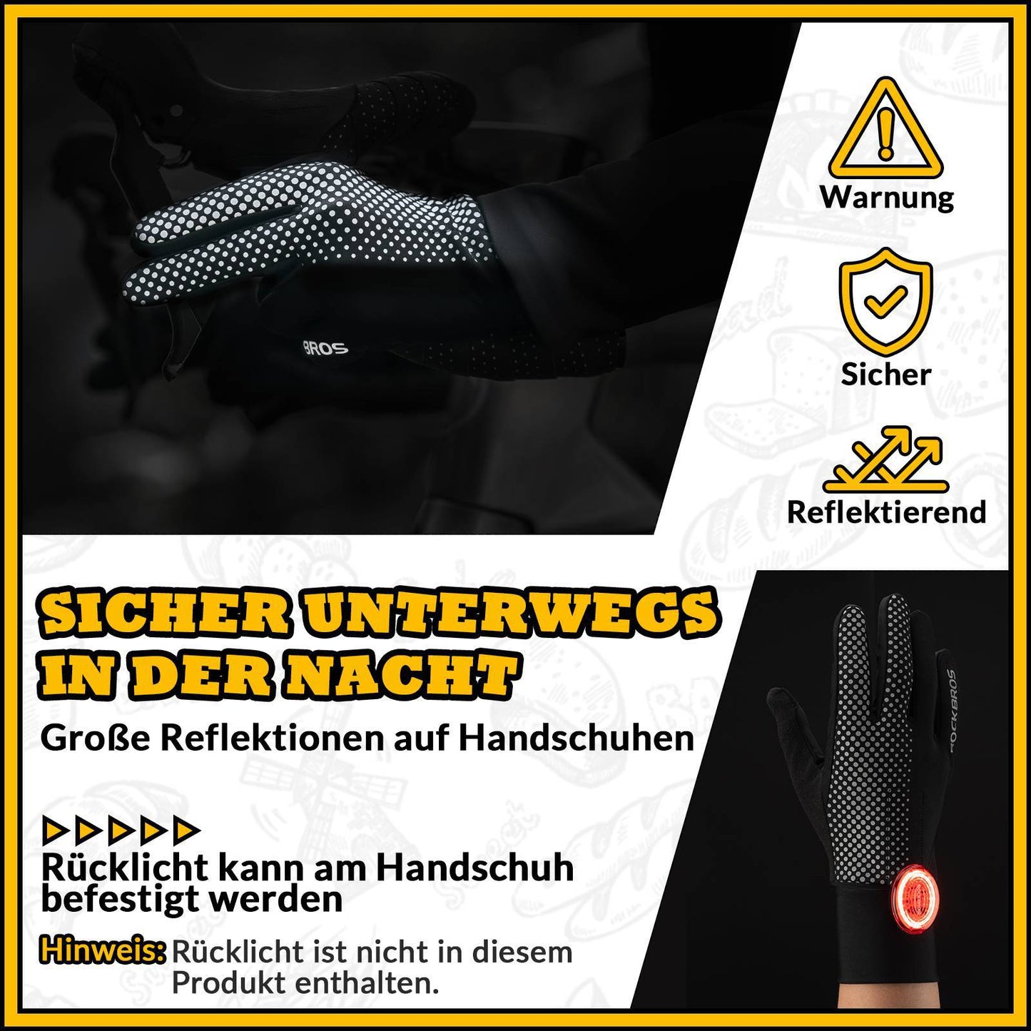 Fahrradhandschuhe Touchscreen Radsport-Handschuhe Winddicht ROCKBROS