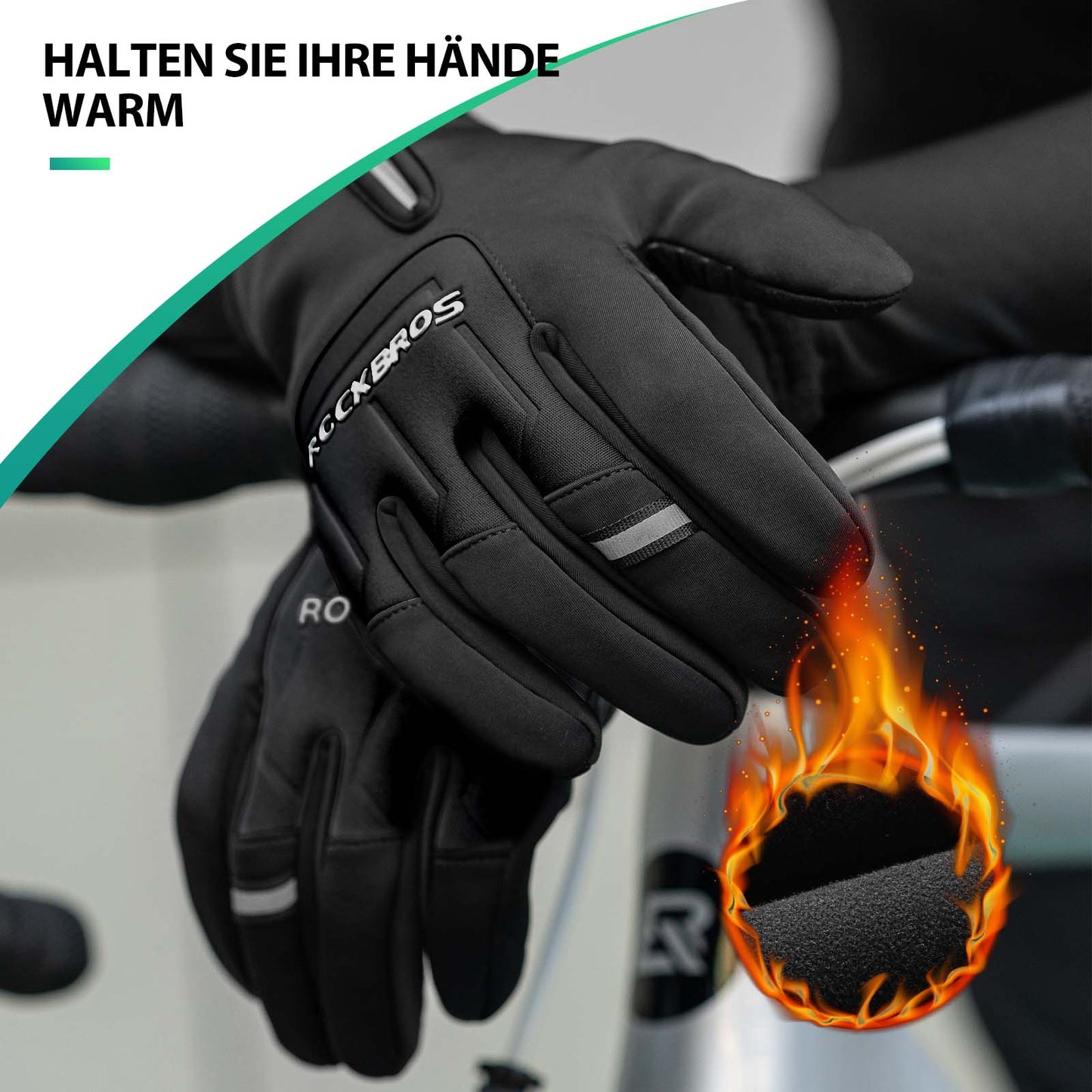 Fahrradhandschuhe Touchscreen Warme Winterhandschuhe S-XL ROCKBROS