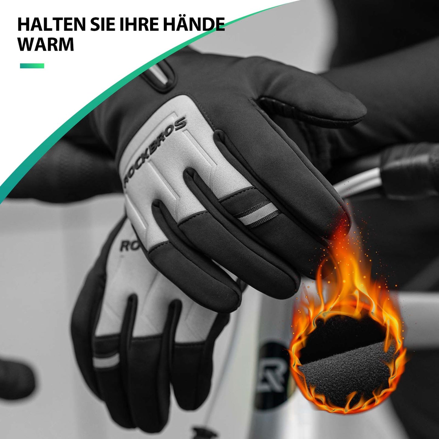Fahrradhandschuhe Touchscreen Warme Winterhandschuhe S-XL ROCKBROS