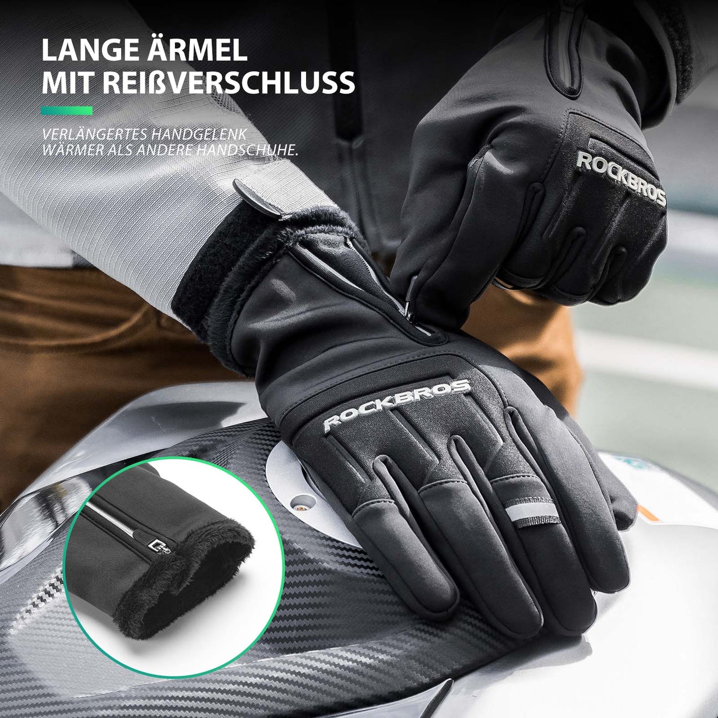 Fahrradhandschuhe Touchscreen Warme Winterhandschuhe S-XL ROCKBROS