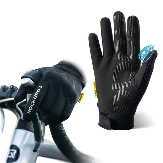 Fahrradhandschuhe Warme Winddichte Vollfinger Sporthandschuhe ROCKBROS