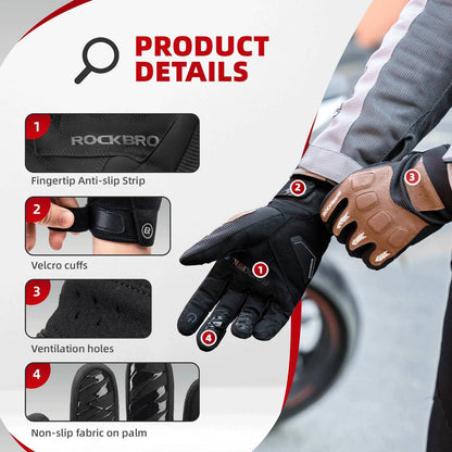 Fahrradhandschuhe Winter Herbst Herren MTB Stoßdämpfend Handschuhe ROCKBROS