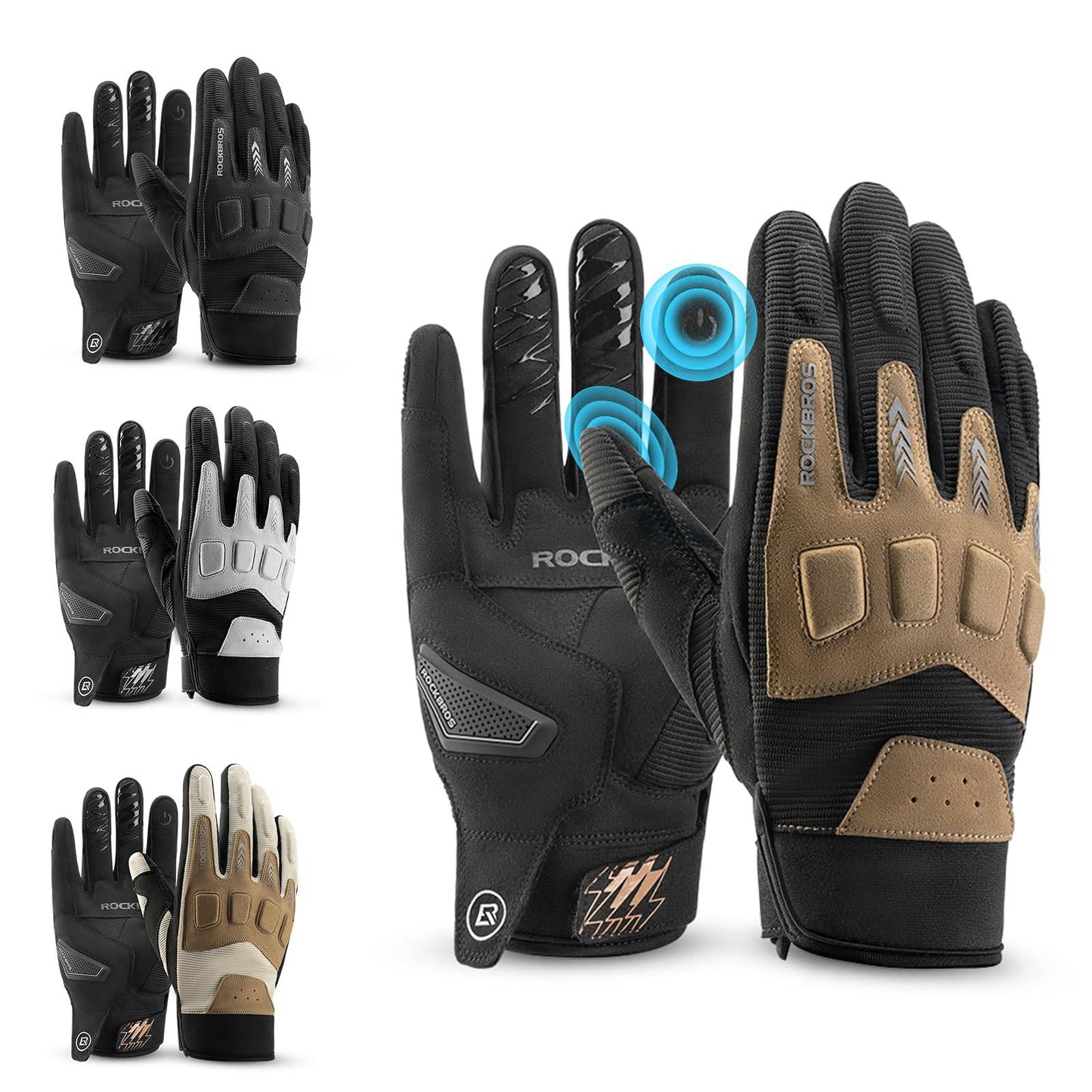 Fahrradhandschuhe Winter Herbst Herren MTB Stoßdämpfend Handschuhe ROCKBROS