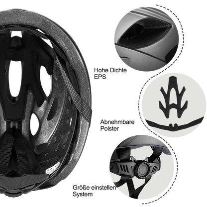 ROCKBROS Fahrradhelm mit integrierter abnehmbarer Magnetbrillen & Visier