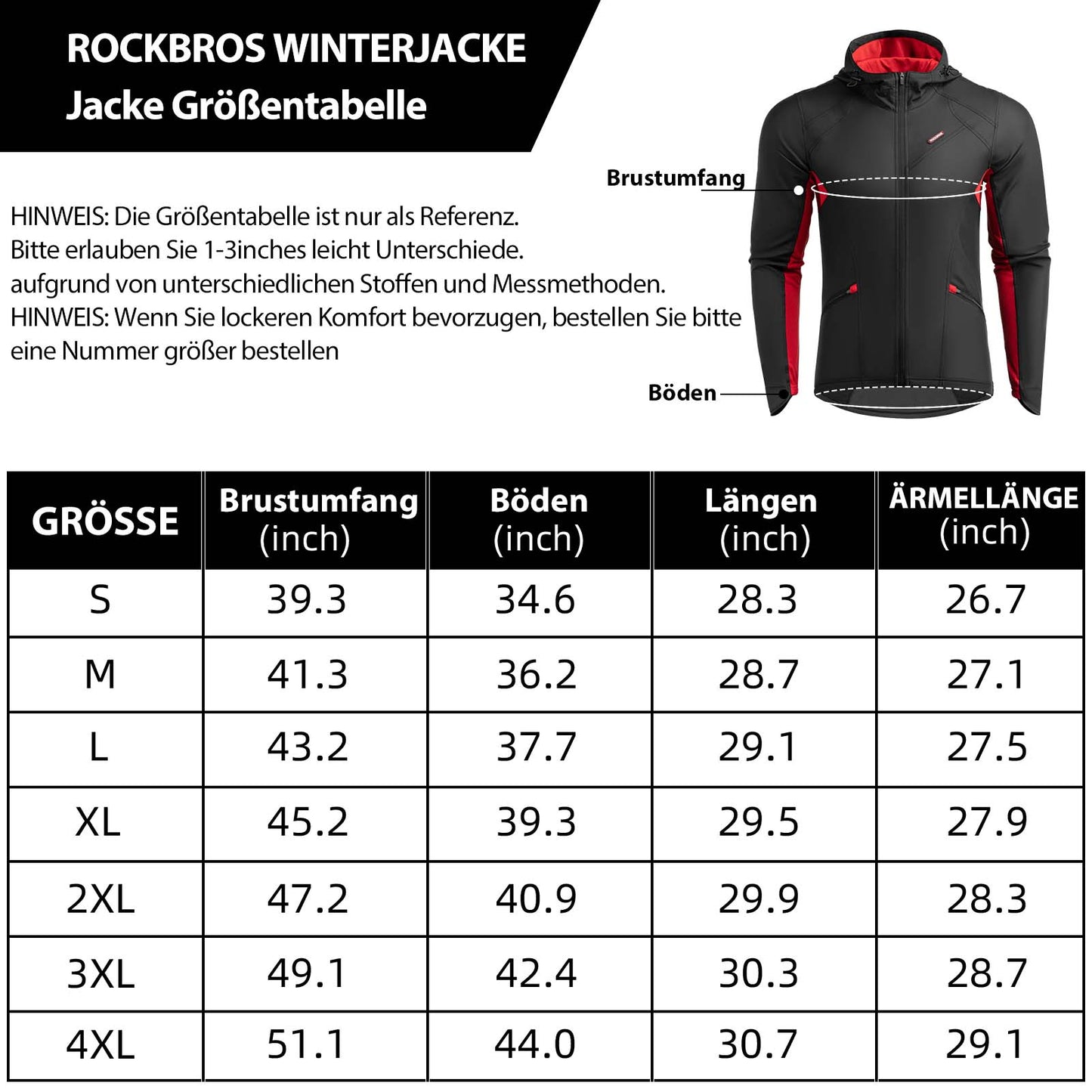 Fahrradjacke Herren Winter Winddicht Softshelljacke Schwarz ROCKBROS