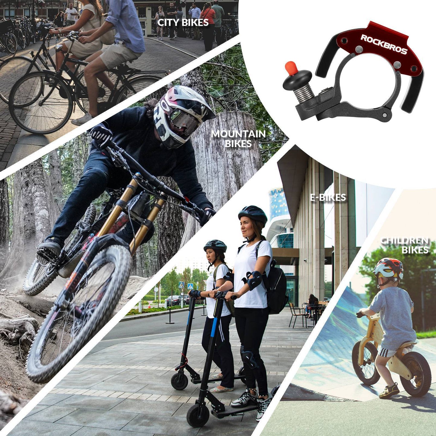 Fahrradklingel Glocke 100dB Laut Innovativ Mini Fahrrad Klingel ROCKBROS