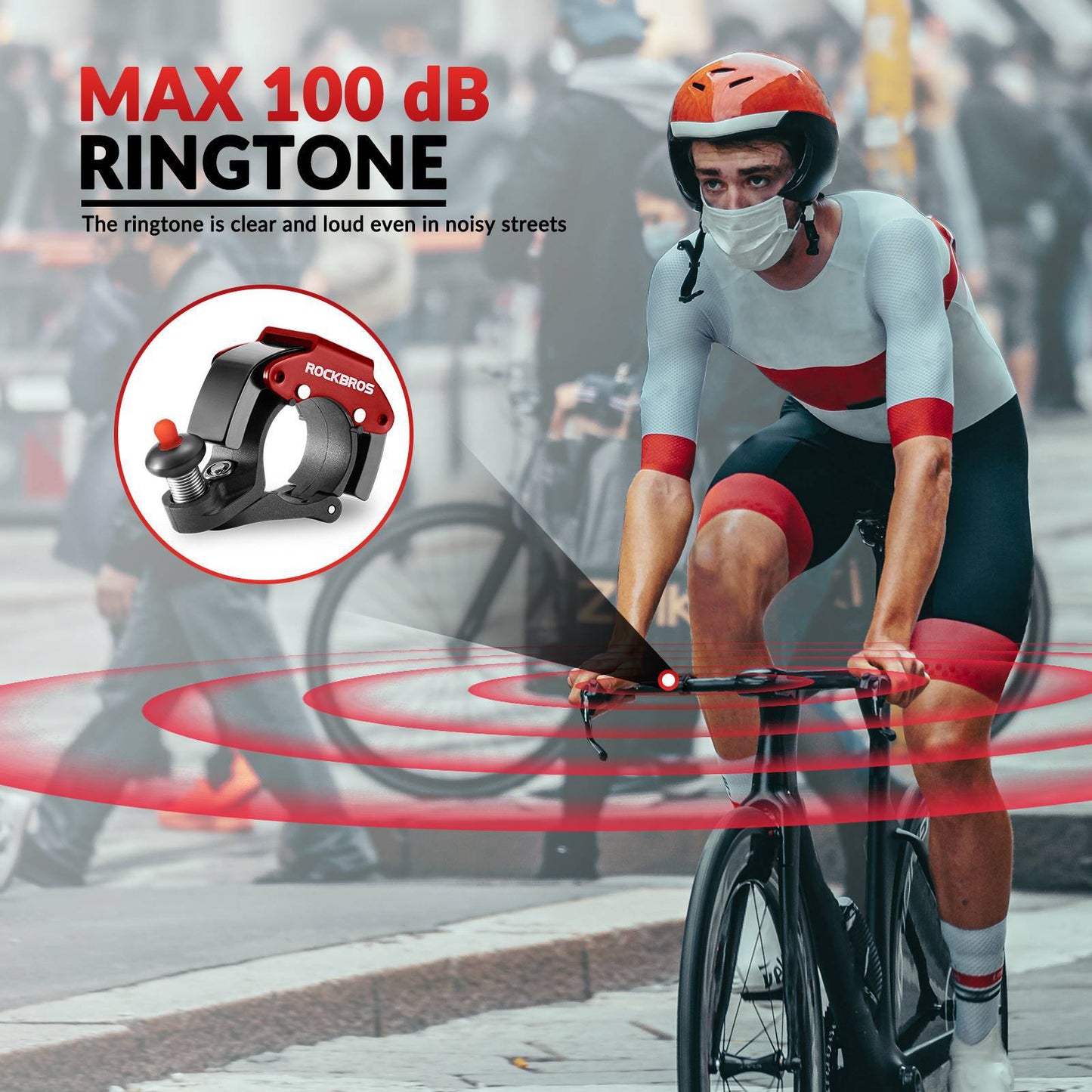 Fahrradklingel Glocke 100dB Laut Innovativ Mini Fahrrad Klingel ROCKBROS