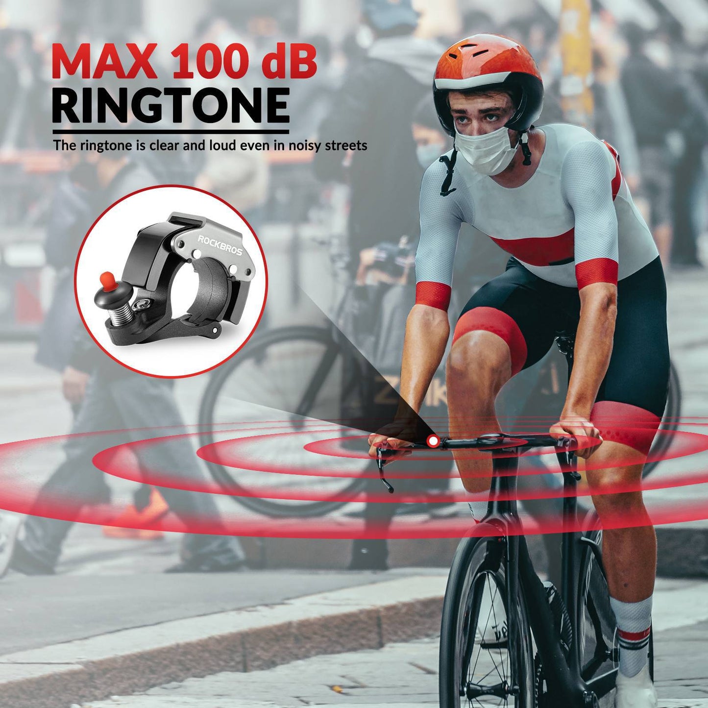 Fahrradklingel Glocke 100dB Laut Innovativ Mini Fahrrad Klingel ROCKBROS