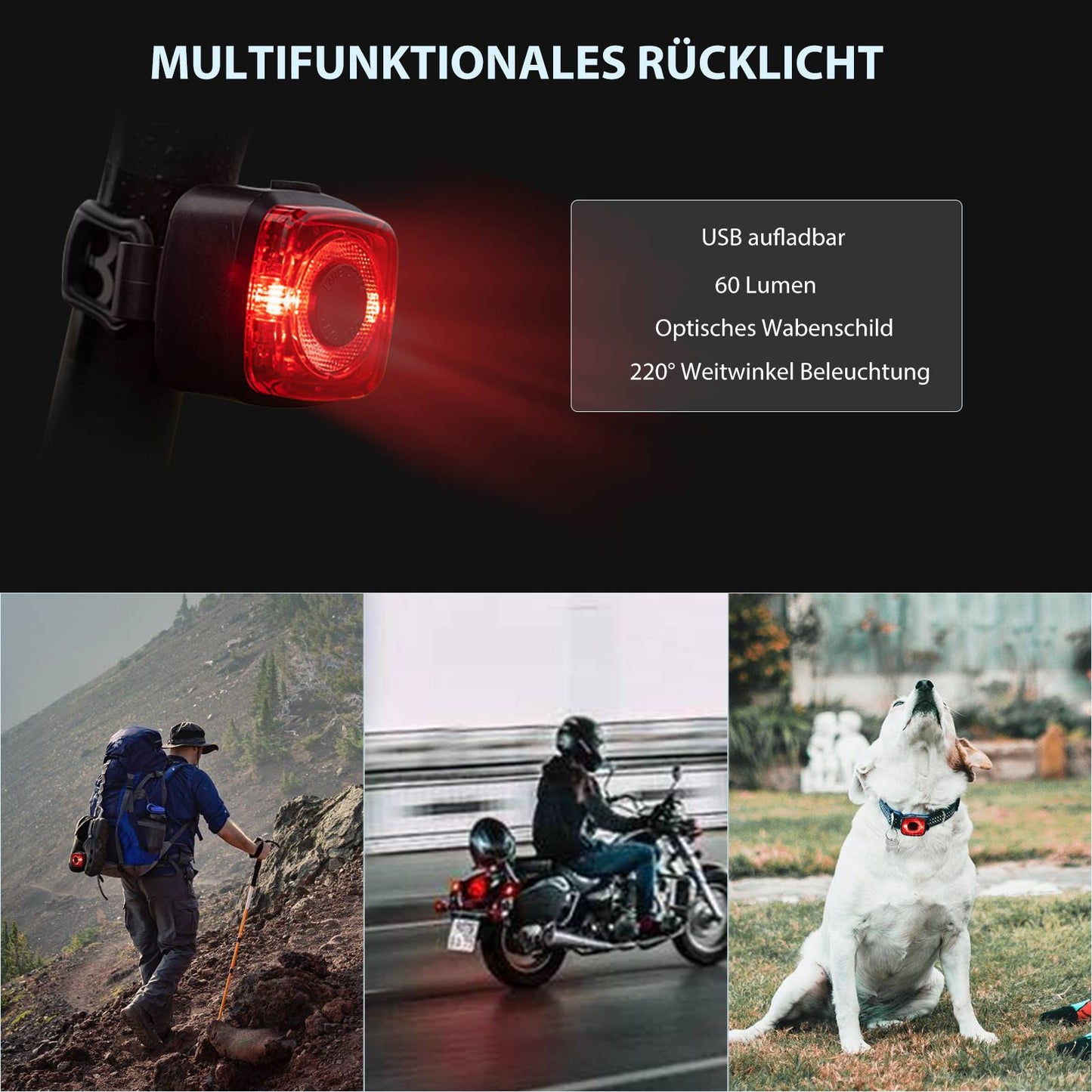 Fahrradlicht Set Fahrradlampe enthalten Rücklicht & Frontlicht ROCKBROS