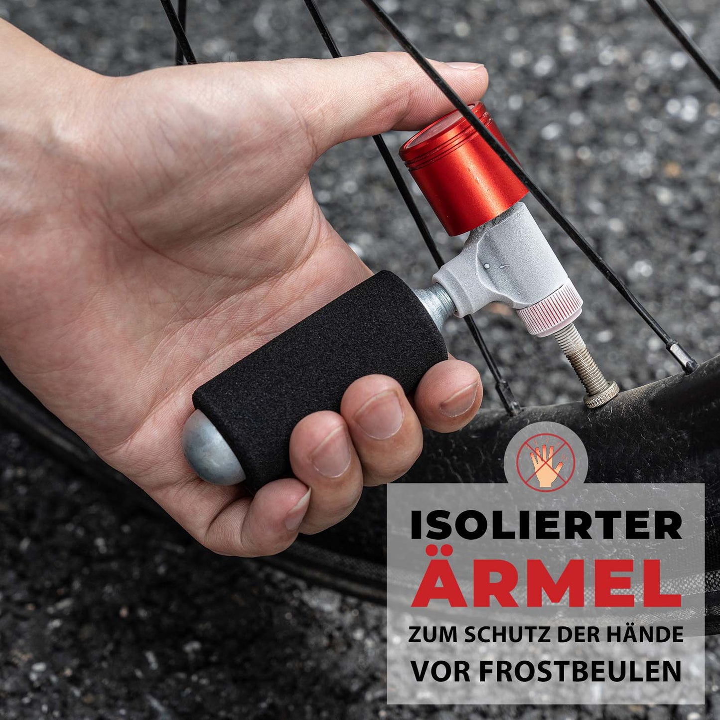 Fahrradpumpe CO2 Kartuschenpumpe Minipumpe mit Druckdosierventil ROCKBROS