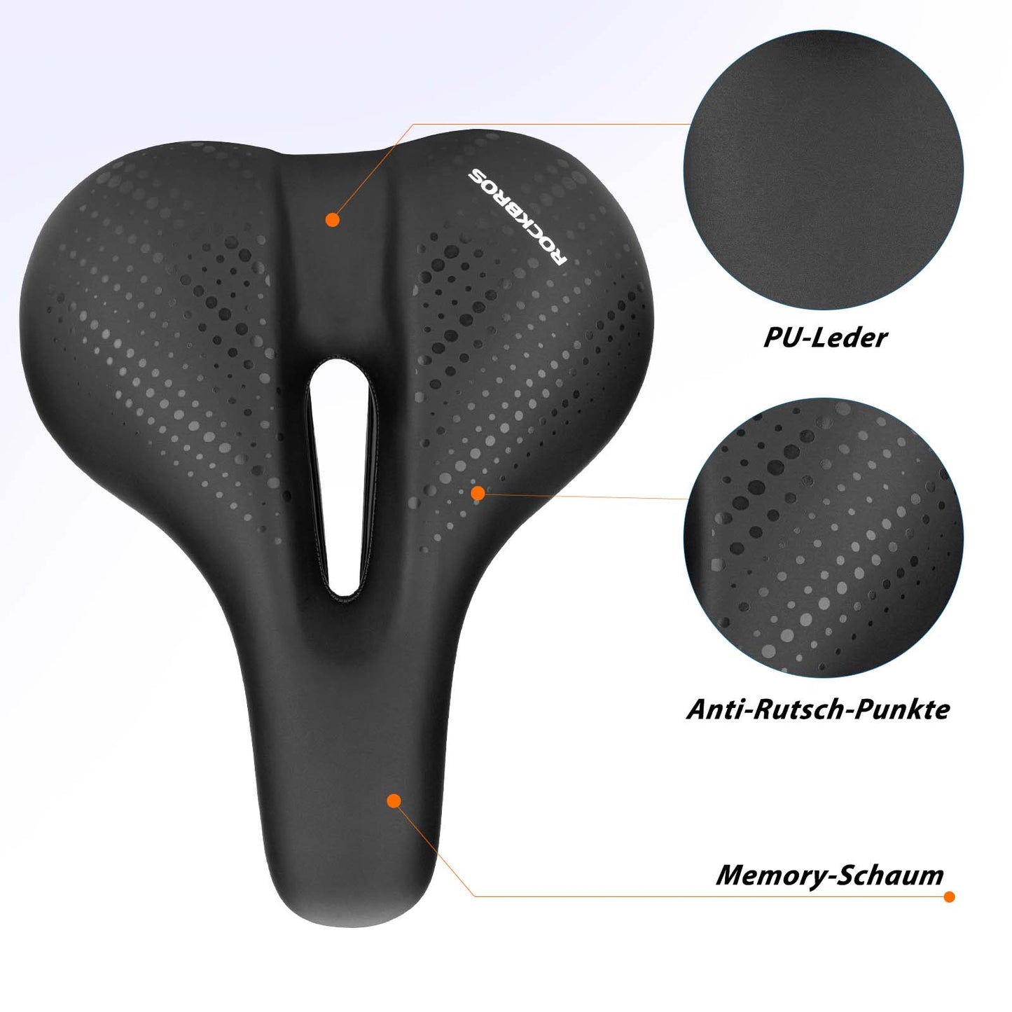 Fahrradsattel aus Atmungsaktiv hohler Memory Foam ROCKBROS
