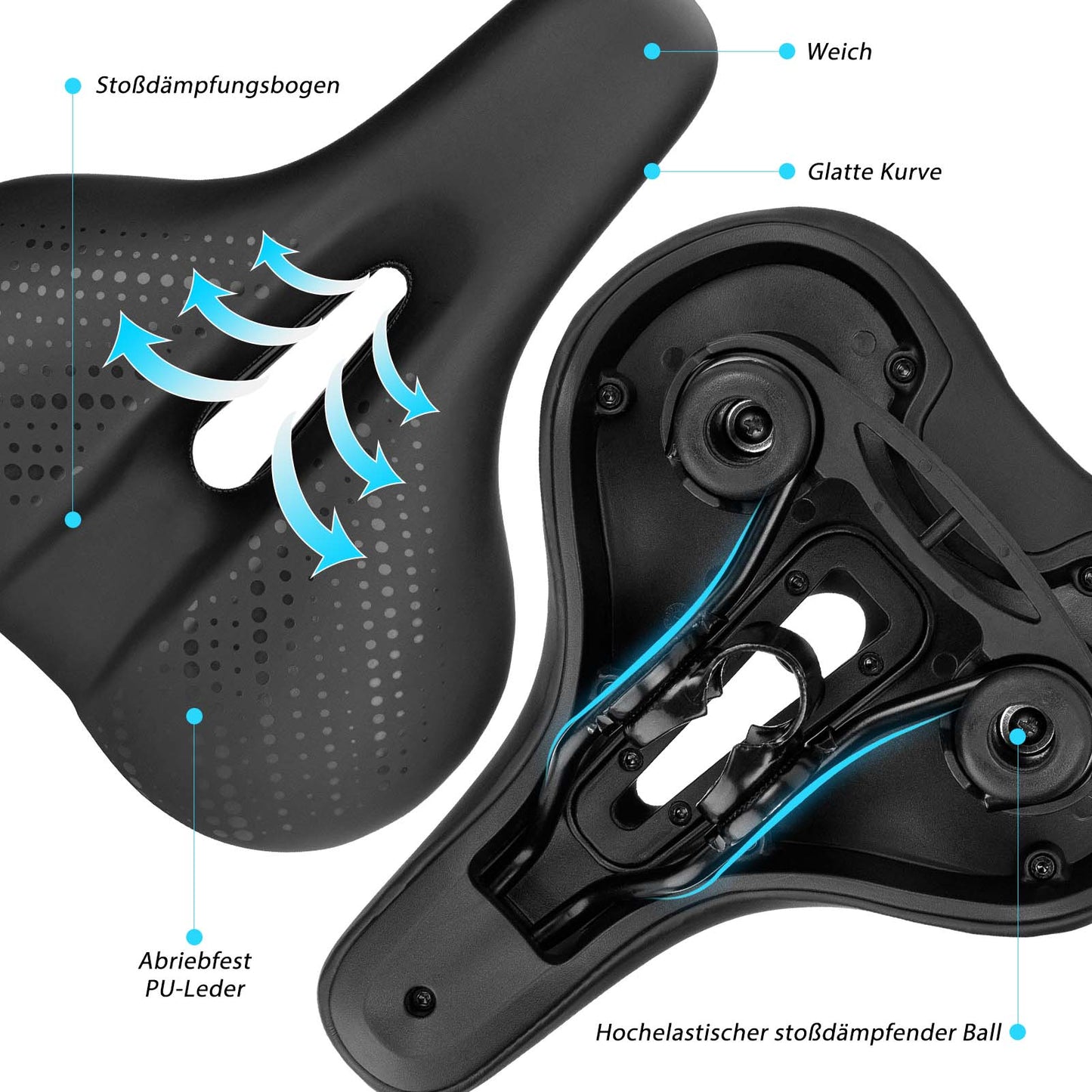 Fahrradsattel aus Atmungsaktiv hohler Memory Foam ROCKBROS