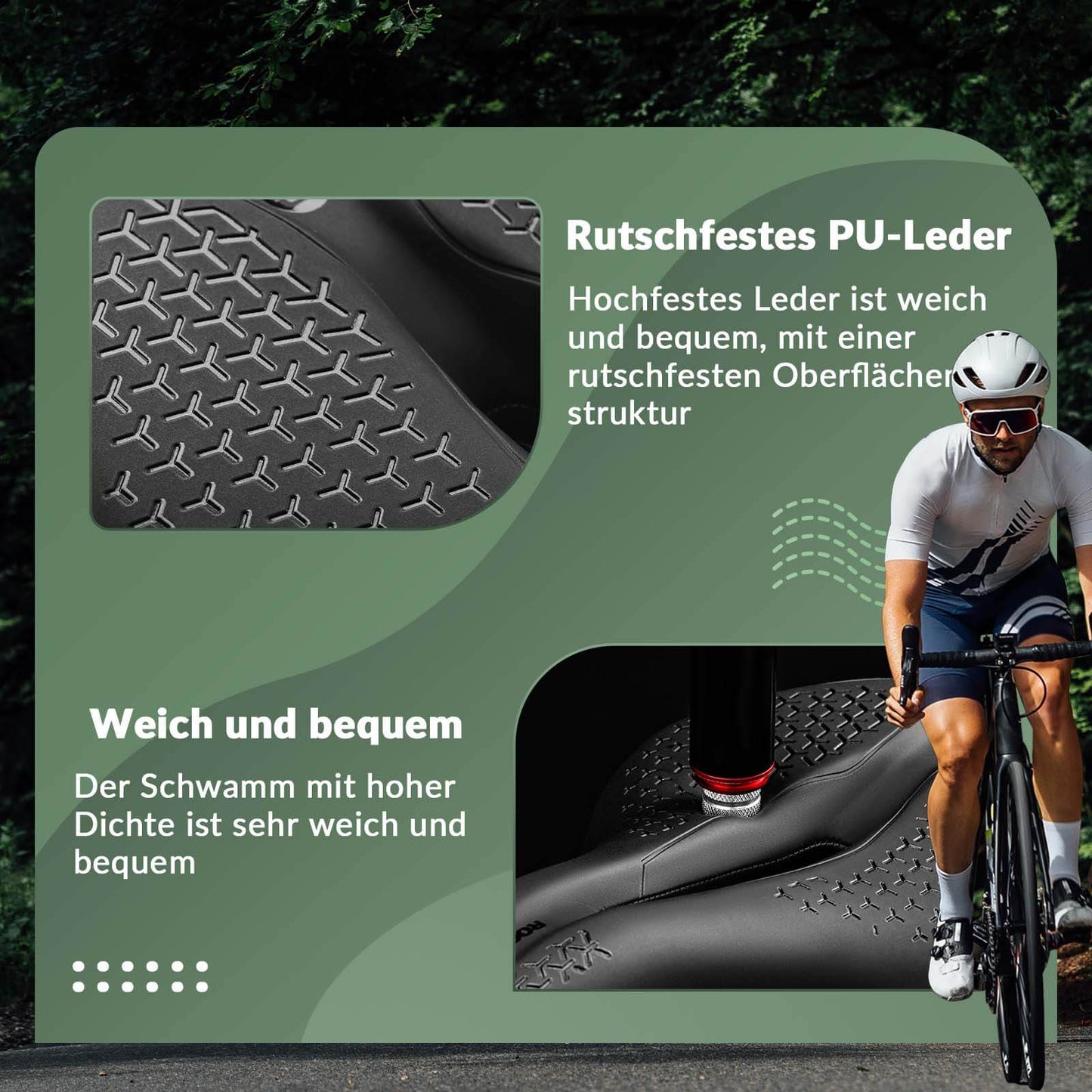 Fahrradsattel Bequem Hohl Ergonomisch Fahrradsitz Anti-Rutsch ROCKBROS