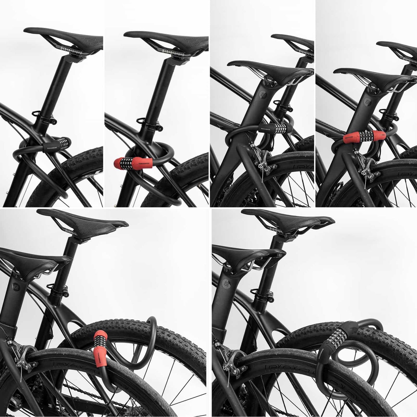 Fahrradschloss Kabelschloss Zahlenschloss mit 5-stelliges Zahlencode ROCKBROS