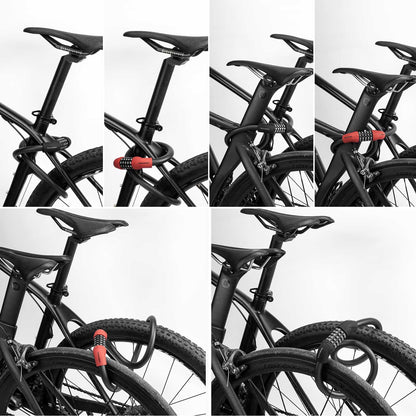 Fahrradschloss Kabelschloss Zahlenschloss mit 5-stelliges Zahlencode ROCKBROS