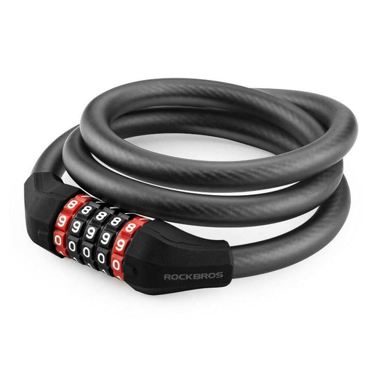 Fahrradschloss mit 5-stelligem Zahlencode aus PVC und Stahl ROCKBROS