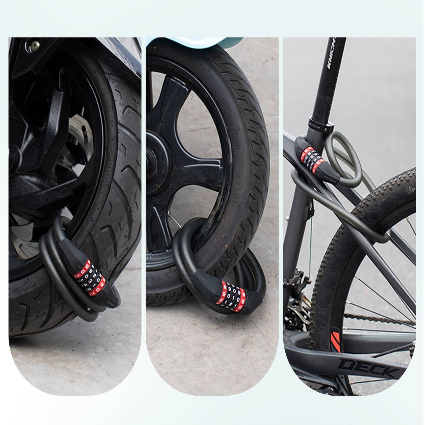 Fahrradschloss mit 5-stelligem Zahlencode aus PVC und Stahl ROCKBROS