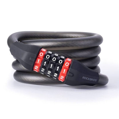 Fahrradschloss mit 5-stelligem Zahlencode aus PVC und Stahl ROCKBROS