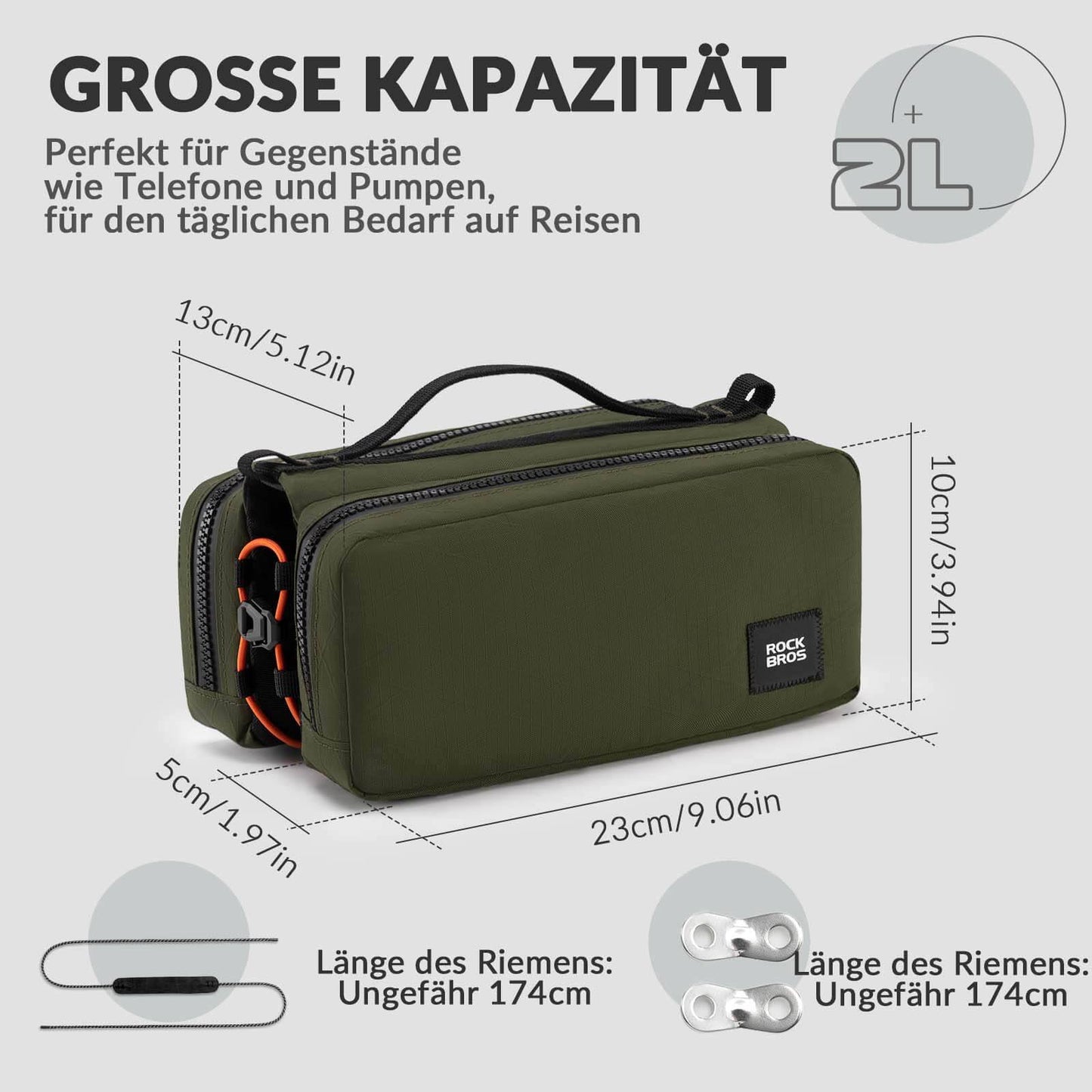 Fahrradtasche Rahmentasche mit Schultergurt Oberrohrtasche ROCKBROS