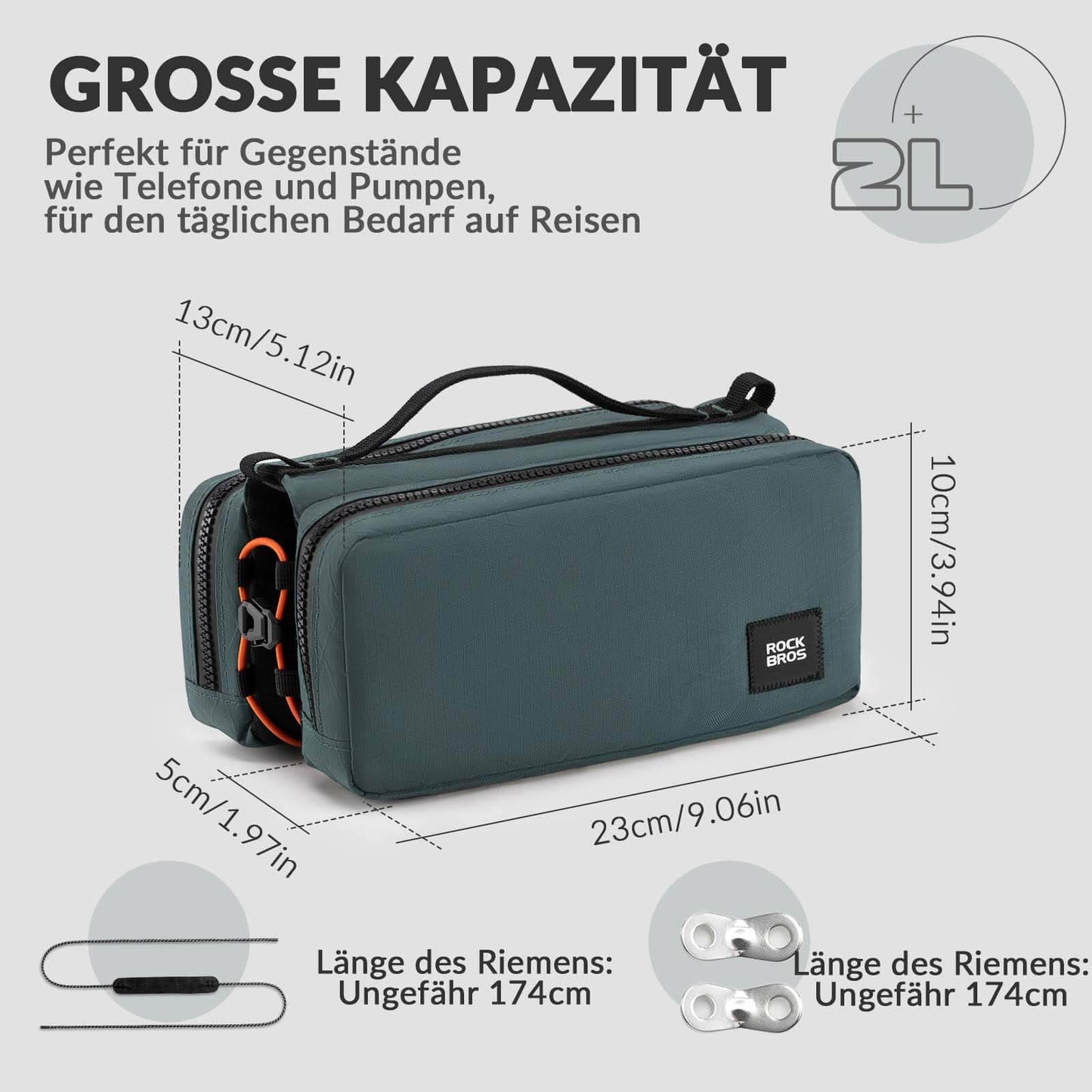 Fahrradtasche Rahmentasche mit Schultergurt Oberrohrtasche ROCKBROS
