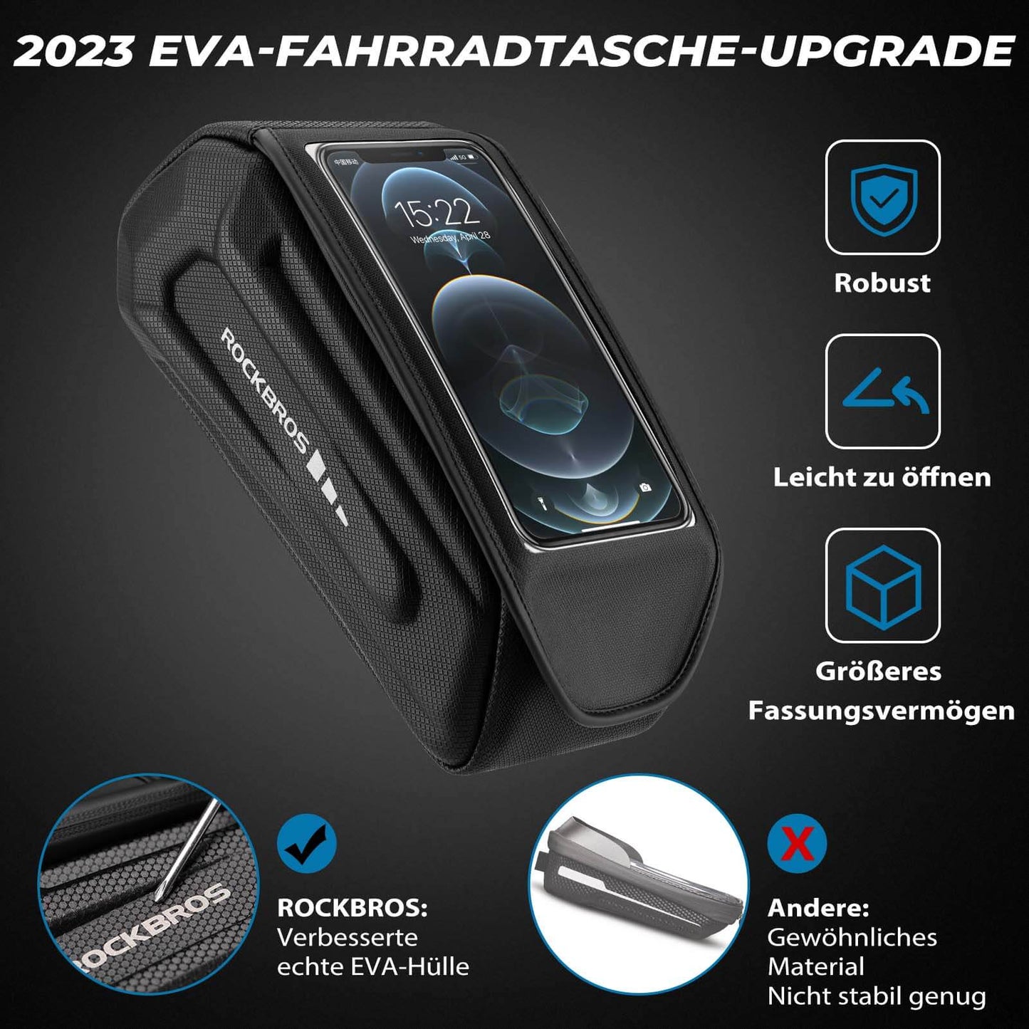wasserdichte Fahrradtasche Handytasche Touchscreen für Smartphone 6,8 Zoll ROCKBROS