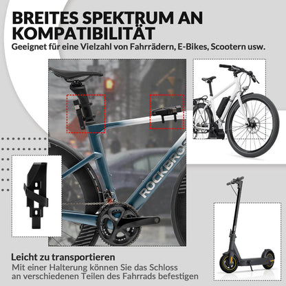 Faltschloss Fahrradschloss mit Halterung ROCKBROS