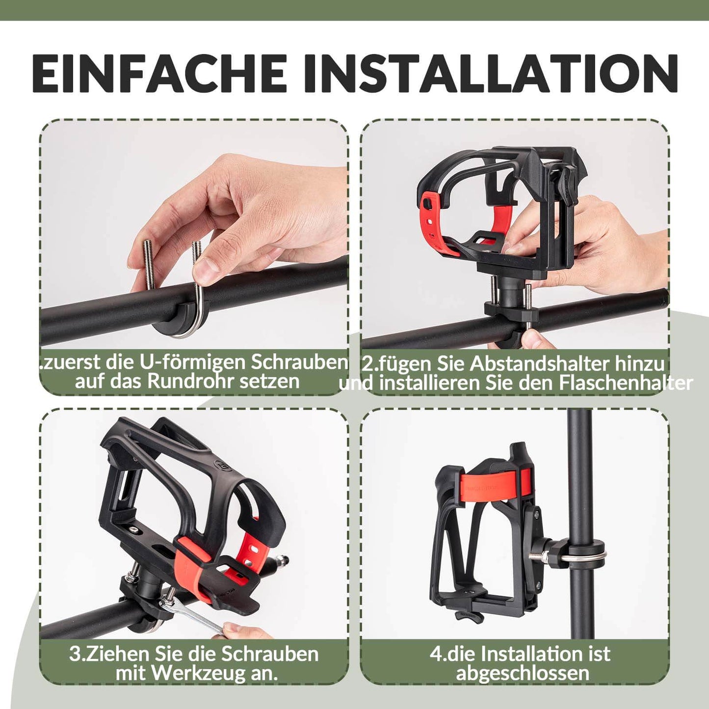 Flaschenhalter Einstellbar Fahrrad Getränkehalter 360° Drehbar ROCKBROS
