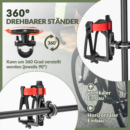 Flaschenhalter Einstellbar Fahrrad Getränkehalter 360° Drehbar ROCKBROS