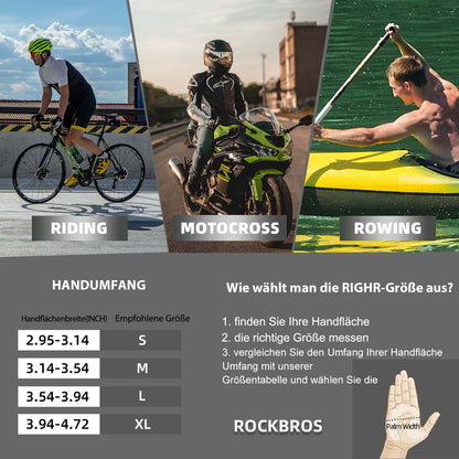 Gel gemusterte Rutschfeste Halbfinger-Reithandschuhe ROCKBROS
