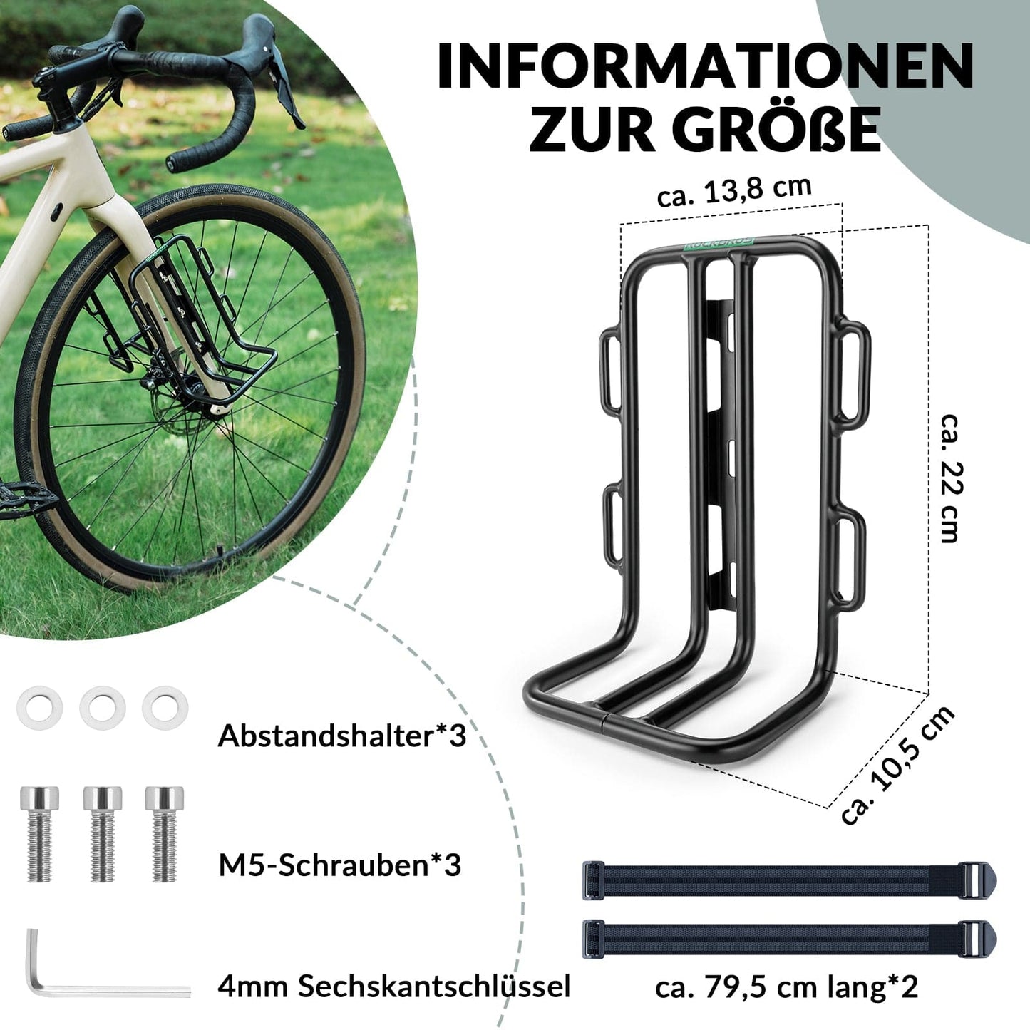 Gepäckträgertasche Gepäckträger für Vordergabel 2,7 L, Wasserdicht ROCKBROS