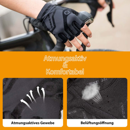 Halbfinger-Radhandschuhe stoßdämpfend und rutschfest Unisex ROCKBROS