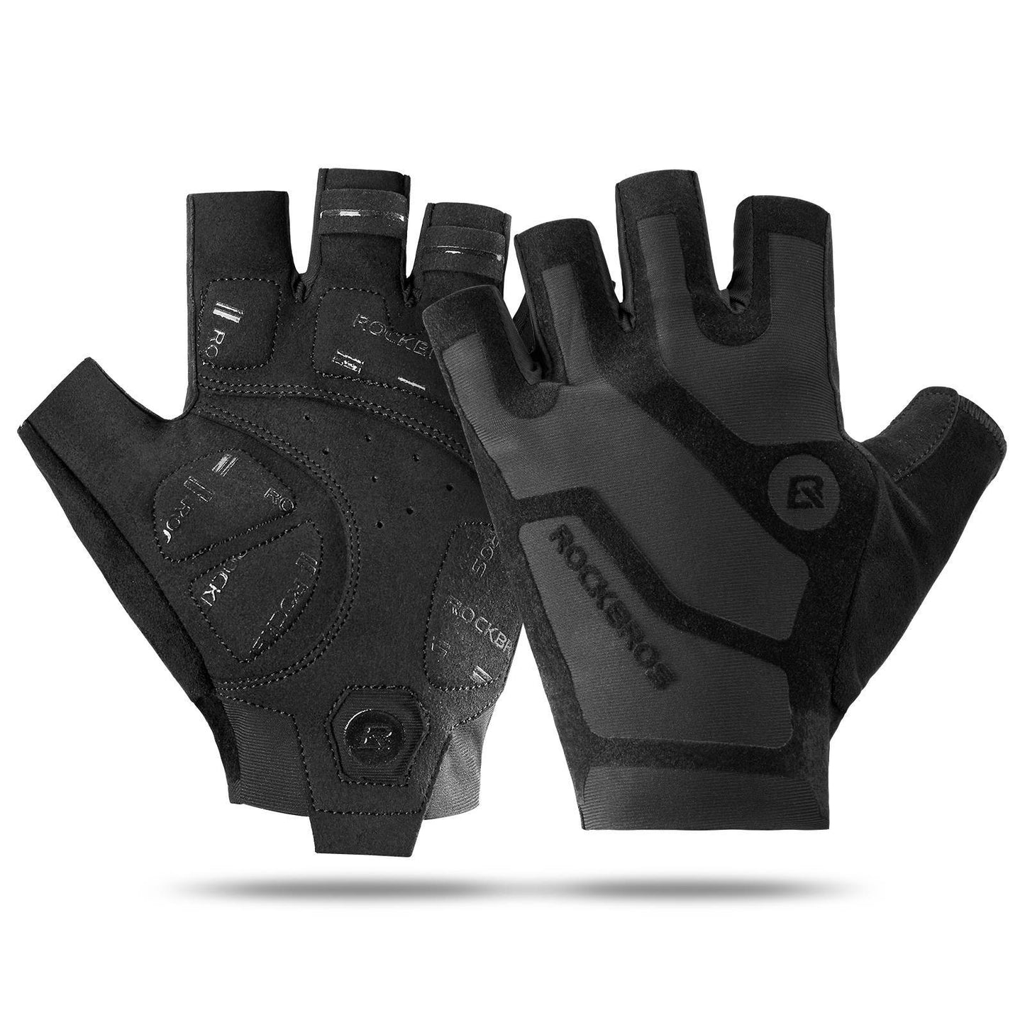 Halbfinger-Radhandschuhe stoßdämpfend und rutschfest Unisex ROCKBROS