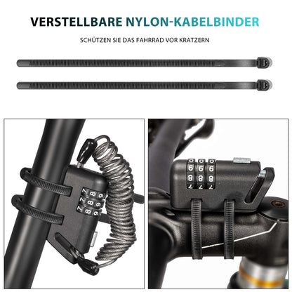 Helm schloss 150 cm Zahlenschloss 3-stellig Zahlencode ROCKBROS