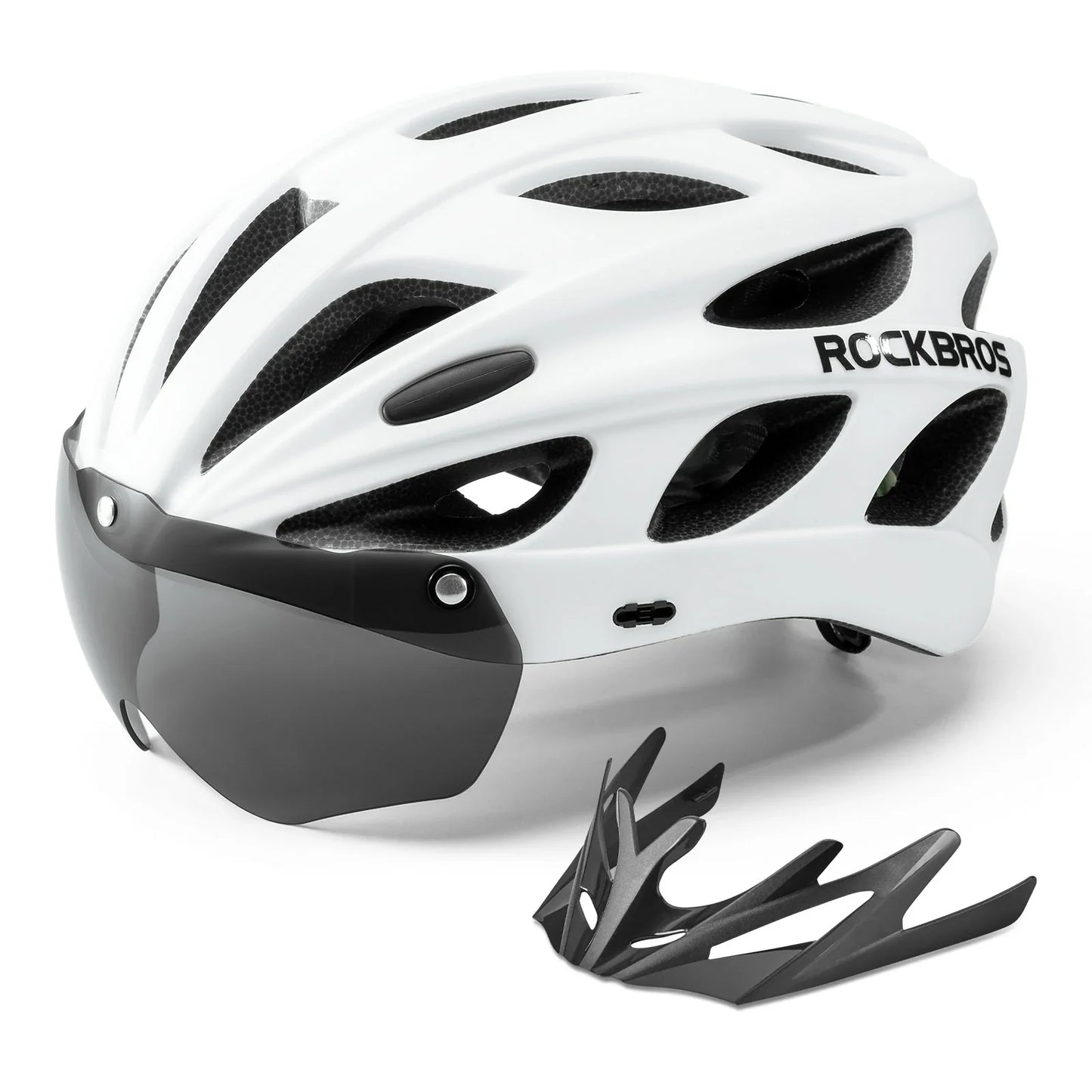 Kinder Fahrradhelm mit integrierter abnehmbarer Magnetbrillen & Visier ROCKBROS