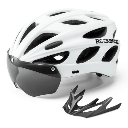 Kinder Fahrradhelm mit integrierter abnehmbarer Magnetbrillen & Visier ROCKBROS
