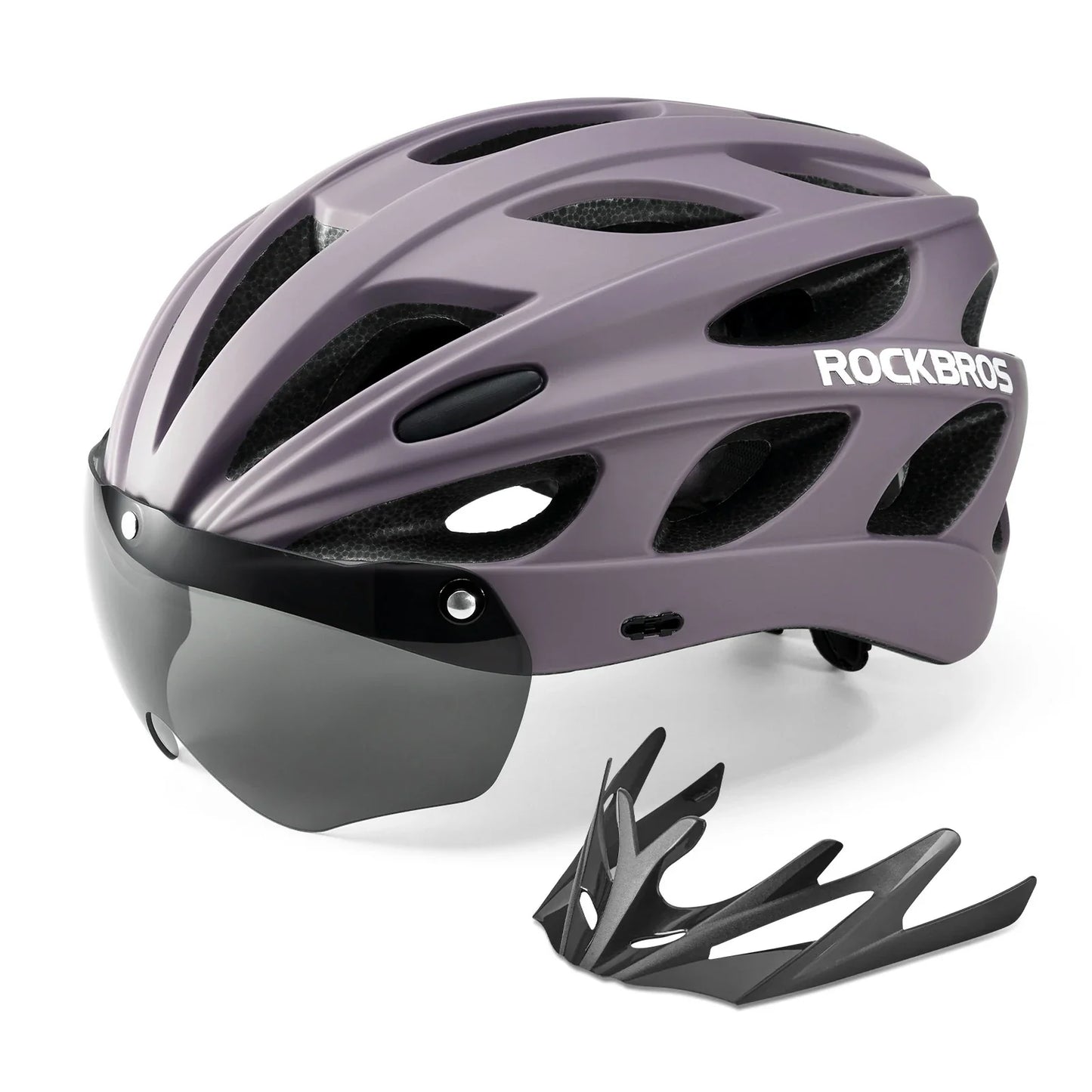 Kinder Fahrradhelm mit integrierter abnehmbarer Magnetbrillen & Visier ROCKBROS