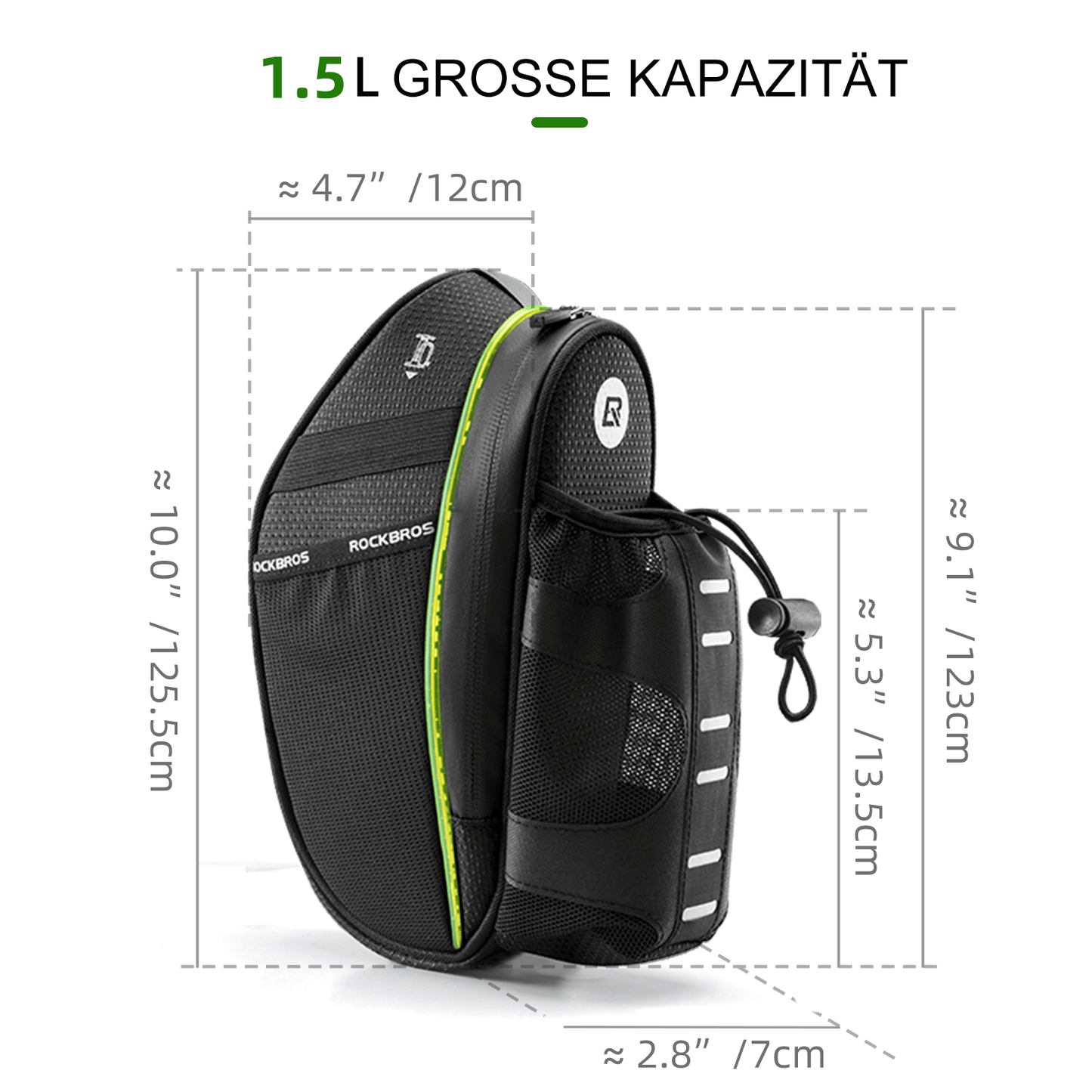 Kratzfest Fahrrad Satteltasche mit Flaschenhalter 1,5L ROCKBROS