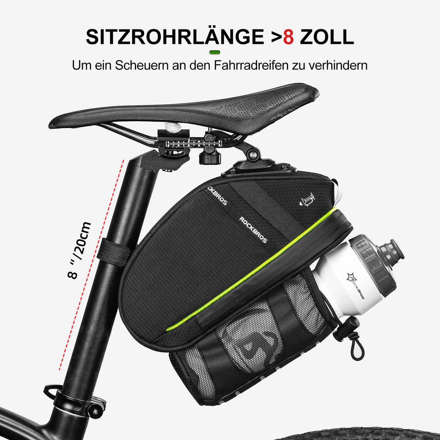 Kratzfest Fahrrad Satteltasche mit Flaschenhalter 1,5L ROCKBROS