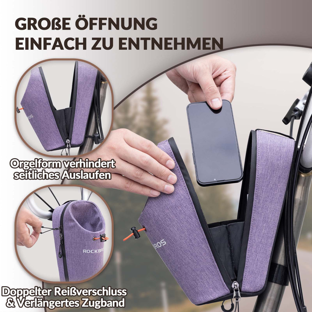 ROCKBROS Lenkertasche Flaschentasche Trinkflaschenhalter Multifunktionales Design