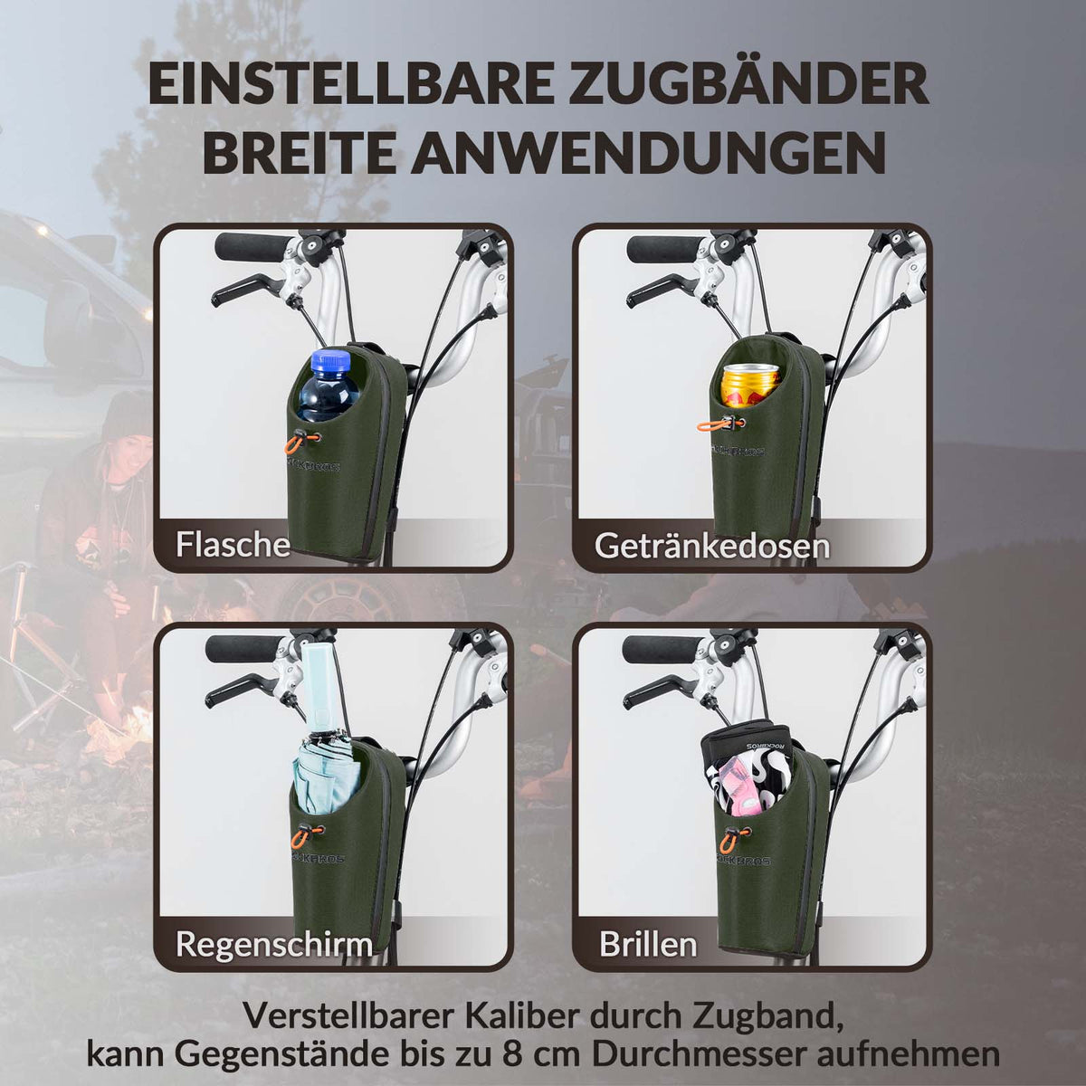 ROCKBROS Lenkertasche Flaschentasche Trinkflaschenhalter Multifunktionales Design