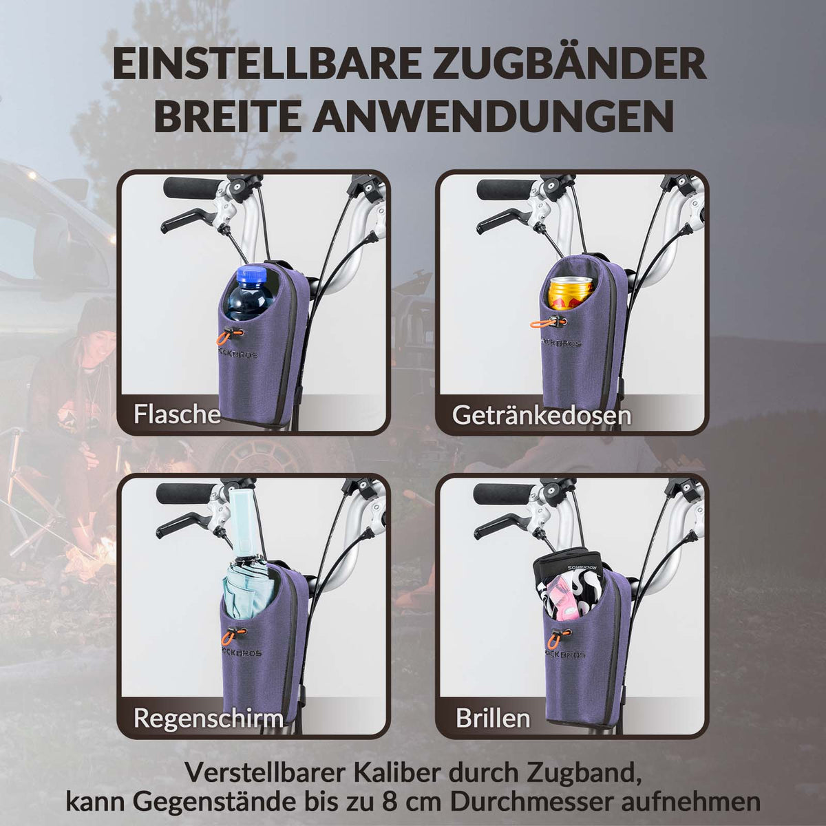 ROCKBROS Lenkertasche Flaschentasche Trinkflaschenhalter Multifunktionales Design