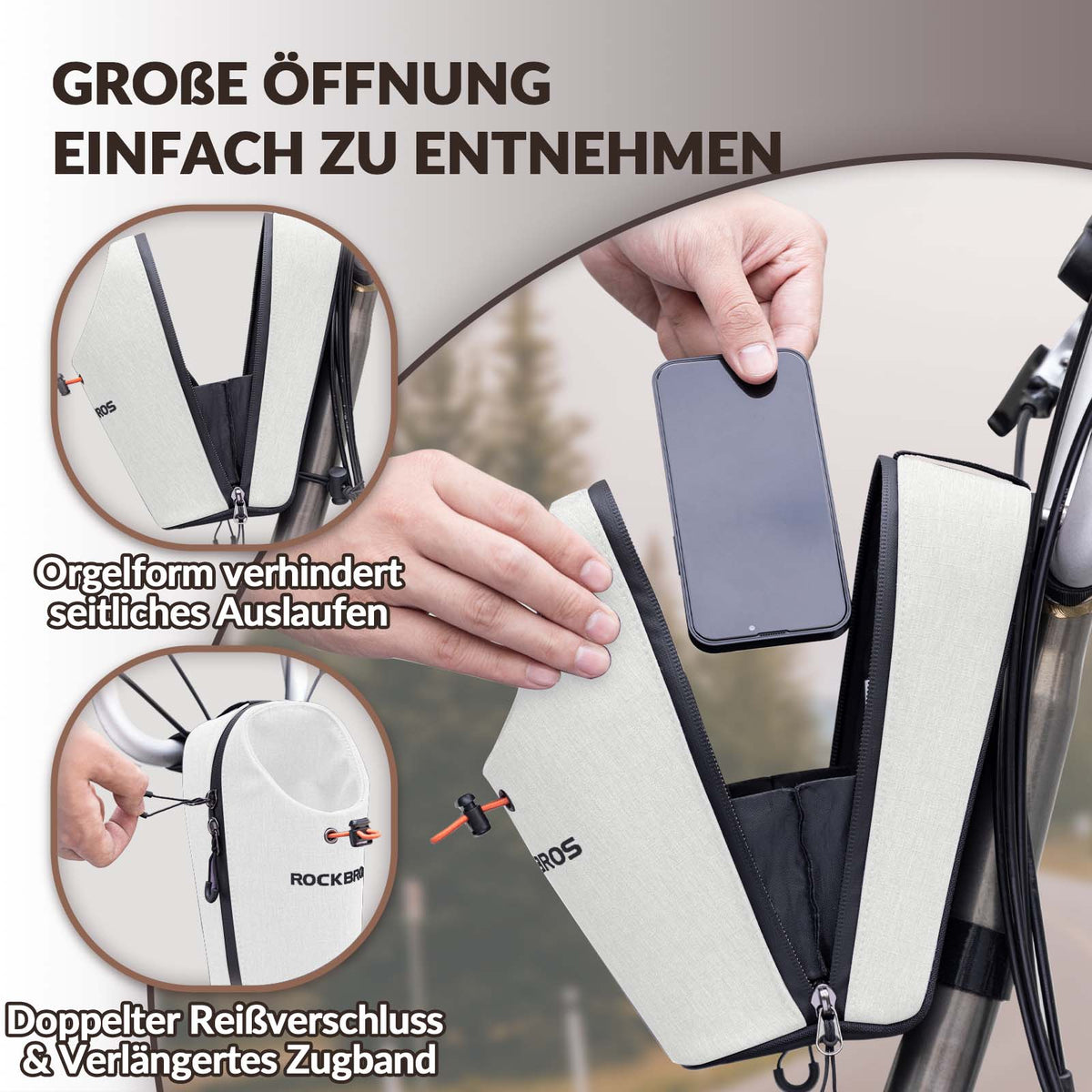 ROCKBROS Lenkertasche Flaschentasche Trinkflaschenhalter Multifunktionales Design