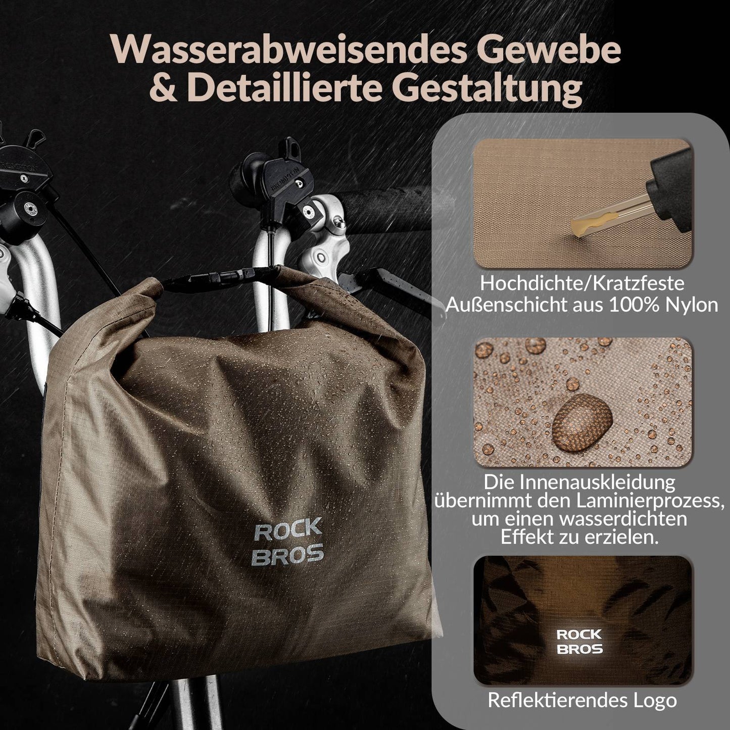 Lenkertasche Wasserdichte Fahrradkorb Fronttasche Einstellbar 2,5L-4L ROCKBROS