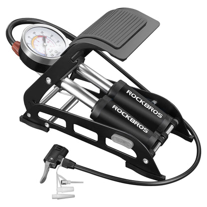 Luftpumpe Fußpumpe mit Doppelzylinder Manometer ROCKBROS