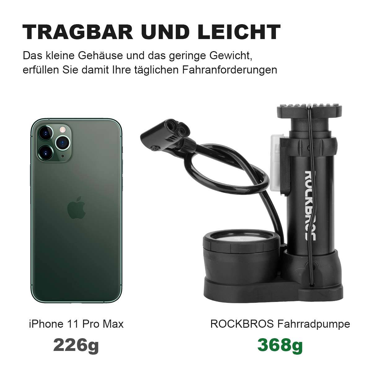 Mini Fußpumpen Luftpumpe mit Manometer ROCKBROS